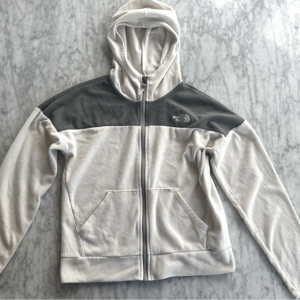 North Face youth fleece zip hoodie size L